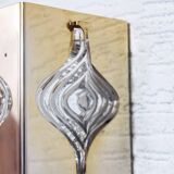 Pair of Palwa sconces in brass and crystal