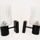 Pair of metal and glass wall lamp  70s