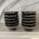 Stainless steel ice cream bowls for one scoop.