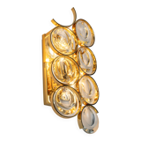 Golden brass and crystal wall light by Palwa, Germany, 1960s.