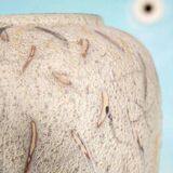 Vintage ceramic vase with glossy lava glaze, foreign vase from the 1960s.