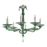 Green Murano glass Venetian chandelier, Venini, circa 1920