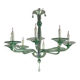 Green Murano glass Venetian chandelier, Venini, circa 1920