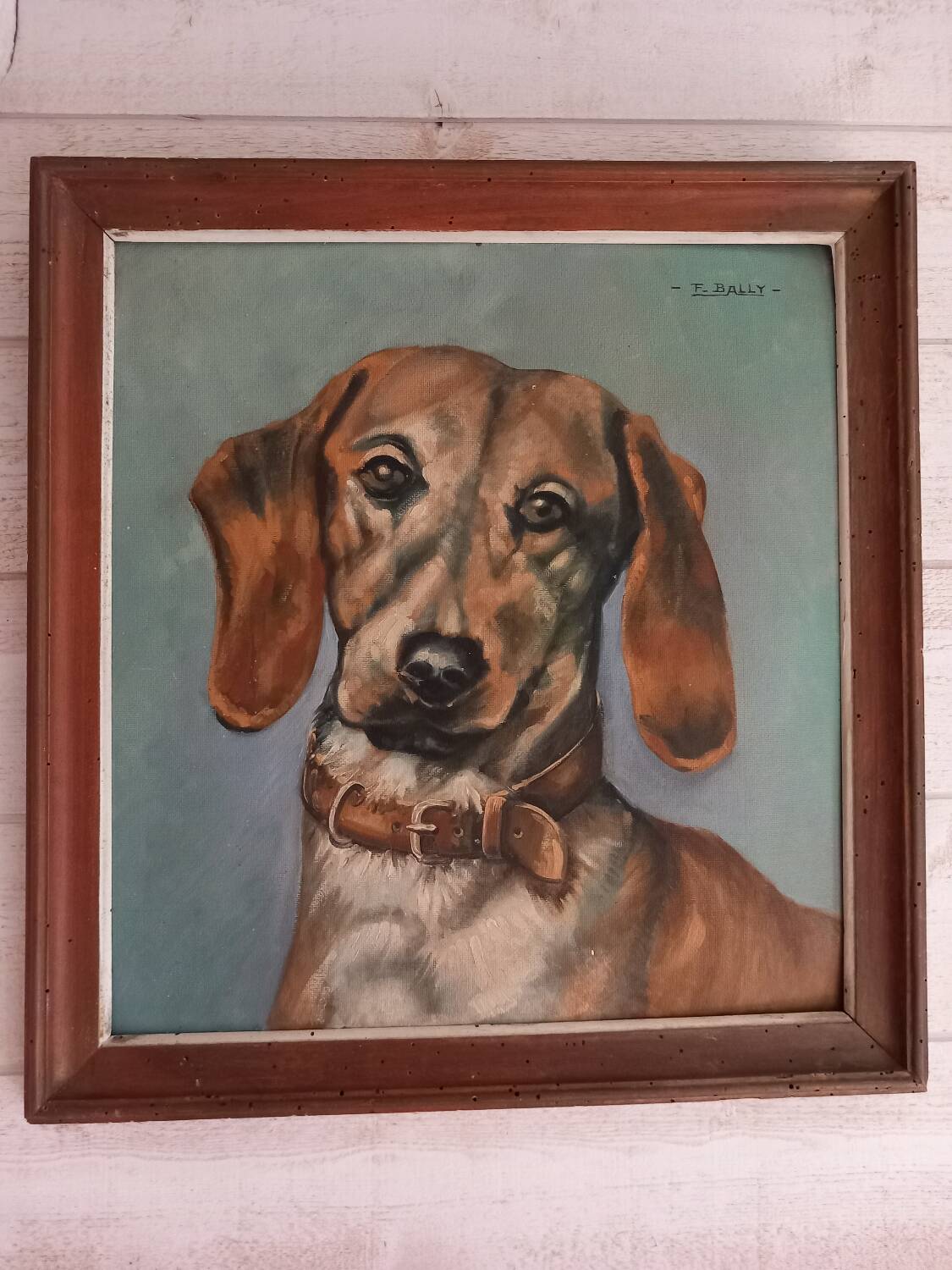 Old painting dog portrait