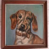 Old painting dog portrait