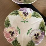Set of 6 barbotine dessert plates