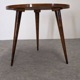 Side table, low tripod pedestal table, 50s-60s