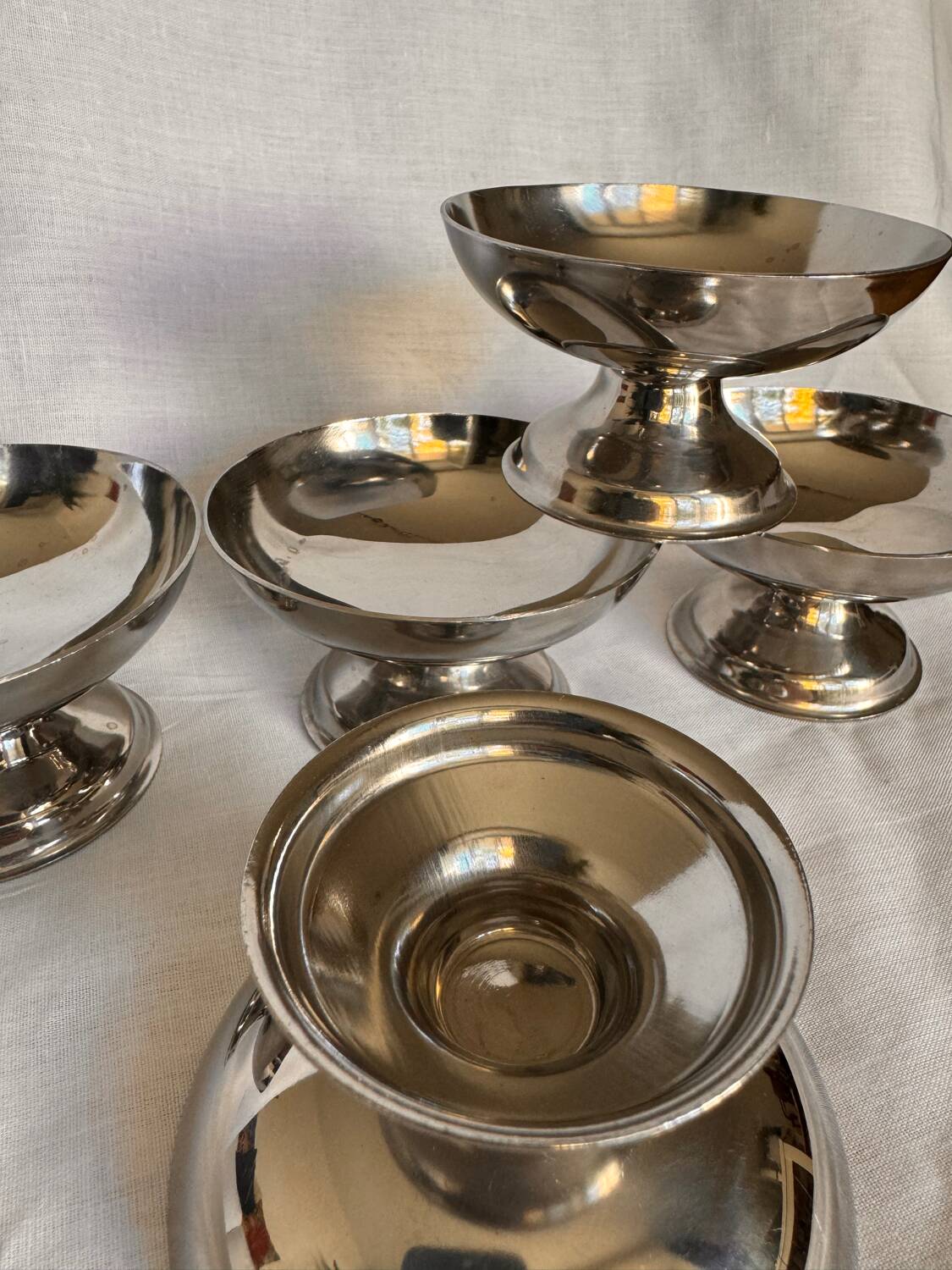 5 coupes à glace en acier inoxydable