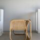 Amsterdam rattan armchair with U-shaped armrest, squared canework