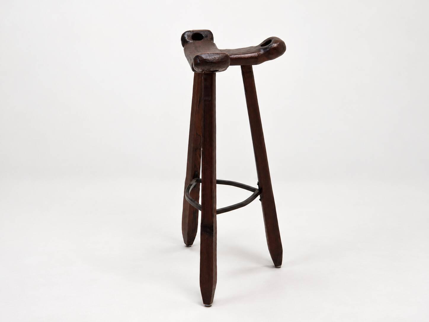 Set of 3 Vintage Brutalist Marbella Stools by Sergio Rodrigues