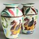 Italian Majolica Vases with Dragon Motif