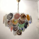 Large Space Age  Murano Glass Disc Chandelier 1970’s