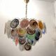 Large Space Age  Murano Glass Disc Chandelier 1970’s