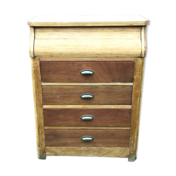 Coiffeuse commode avec miroir en chêne massif