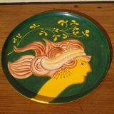 Ceramic lamp, vase and matching plate, Drimmer