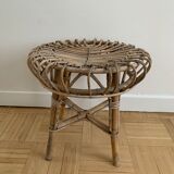 Vintage rattan stool