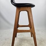 Lot de 3 tabourets de bar en teck d'Erik Buch Danish Design