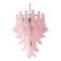 Contemporary Pink Frosted "Selle" Murano Glass Chandelier in Mazzega Style