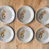 6 antique flat plates in Saint-Amand earthenware (Nord)