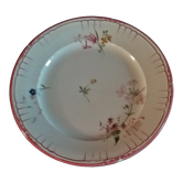 Flat earthenware plate by choisy le roi for au vase étrusque paris