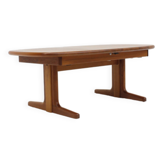 Table à manger ovale extensible danoise vintage en teck massif