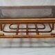Rattan coffee table and smoked glass, 70s
