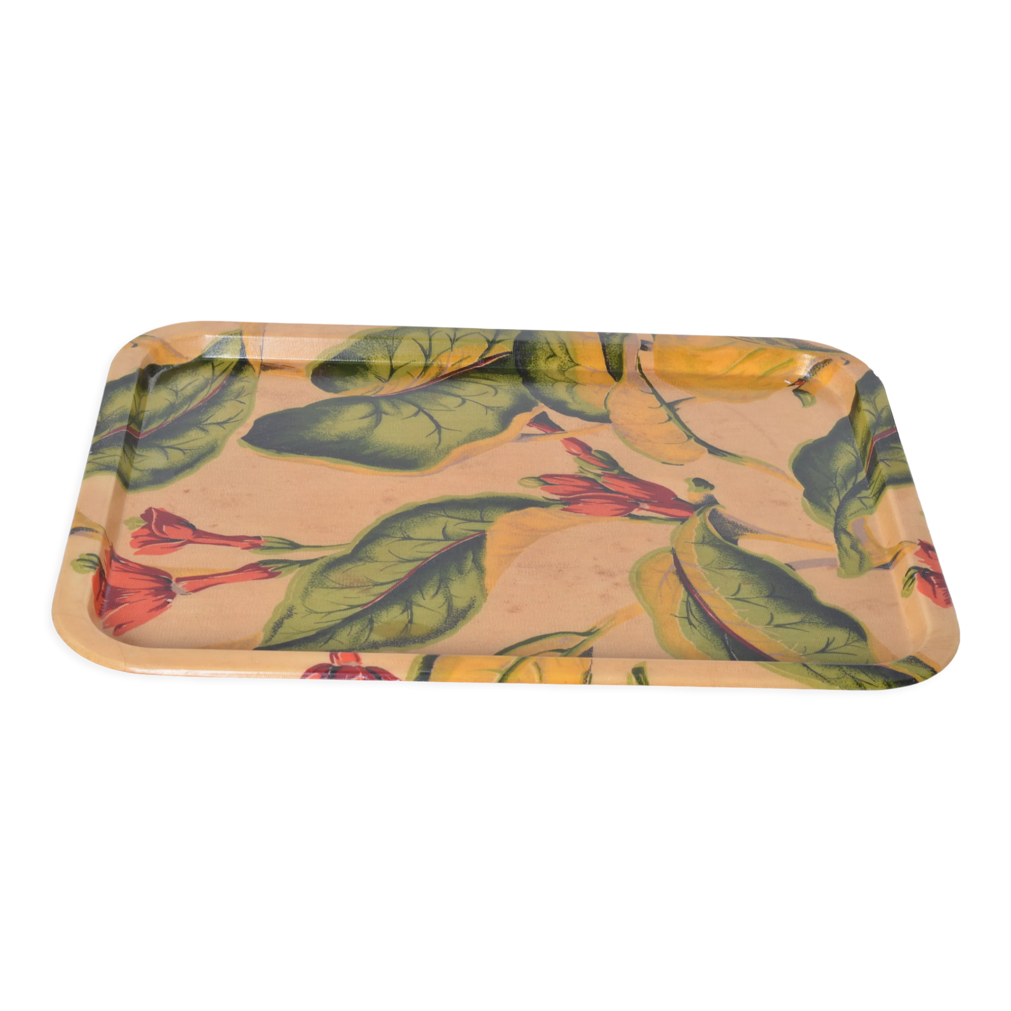 Fiberglass tray with flower decor