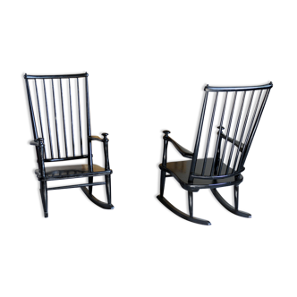 Paire de rocking chairs scandinave 1960