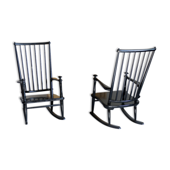 Pair of rocking chairs Scandinavian 1960