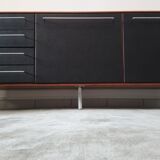 Rare row of wood and leatherette of the 60s 70s