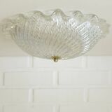 Vintage Murano Glass Sconce: Pearl Glass Wall Lamp / Handmade Flush Mount