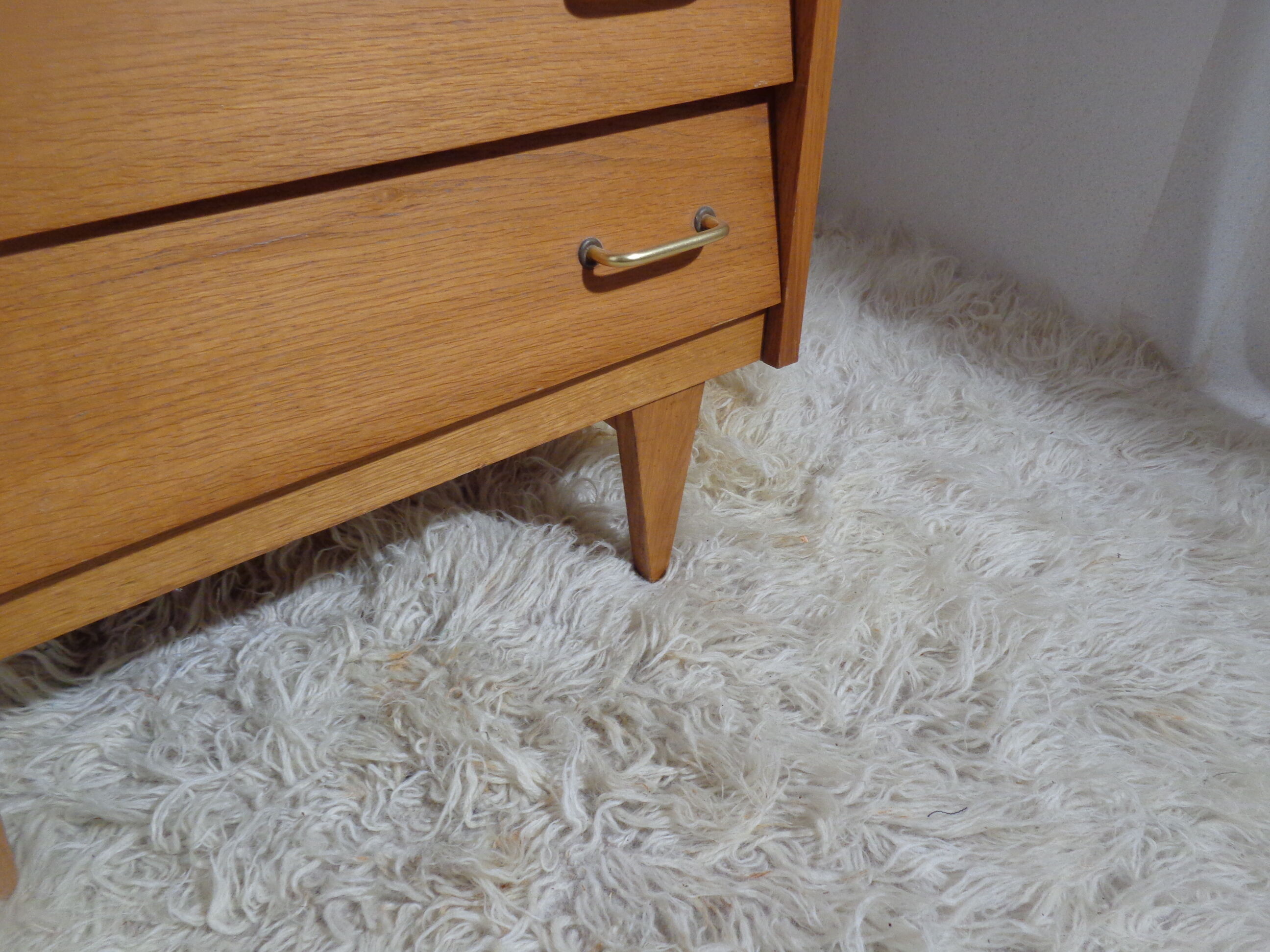 Vintage 1960s light wood dresser