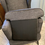 Fauteuil à grand dossier en tissu