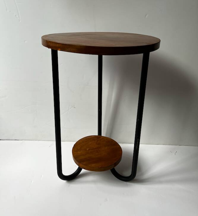 Wooden metal tubular stool