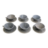 Set of 6 speckled cups & saucers
