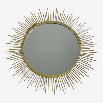 Miroir soleil métal doré