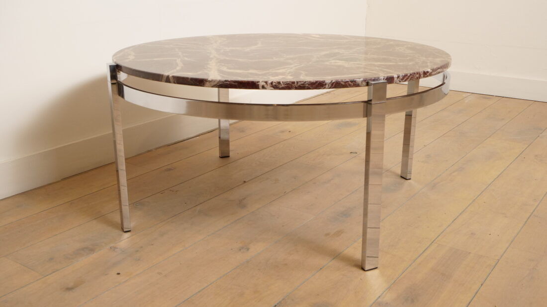 Vintage coffee table | Marble | Chrome