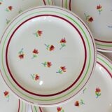 5 flat plates of Gien model Marie Laure 220536