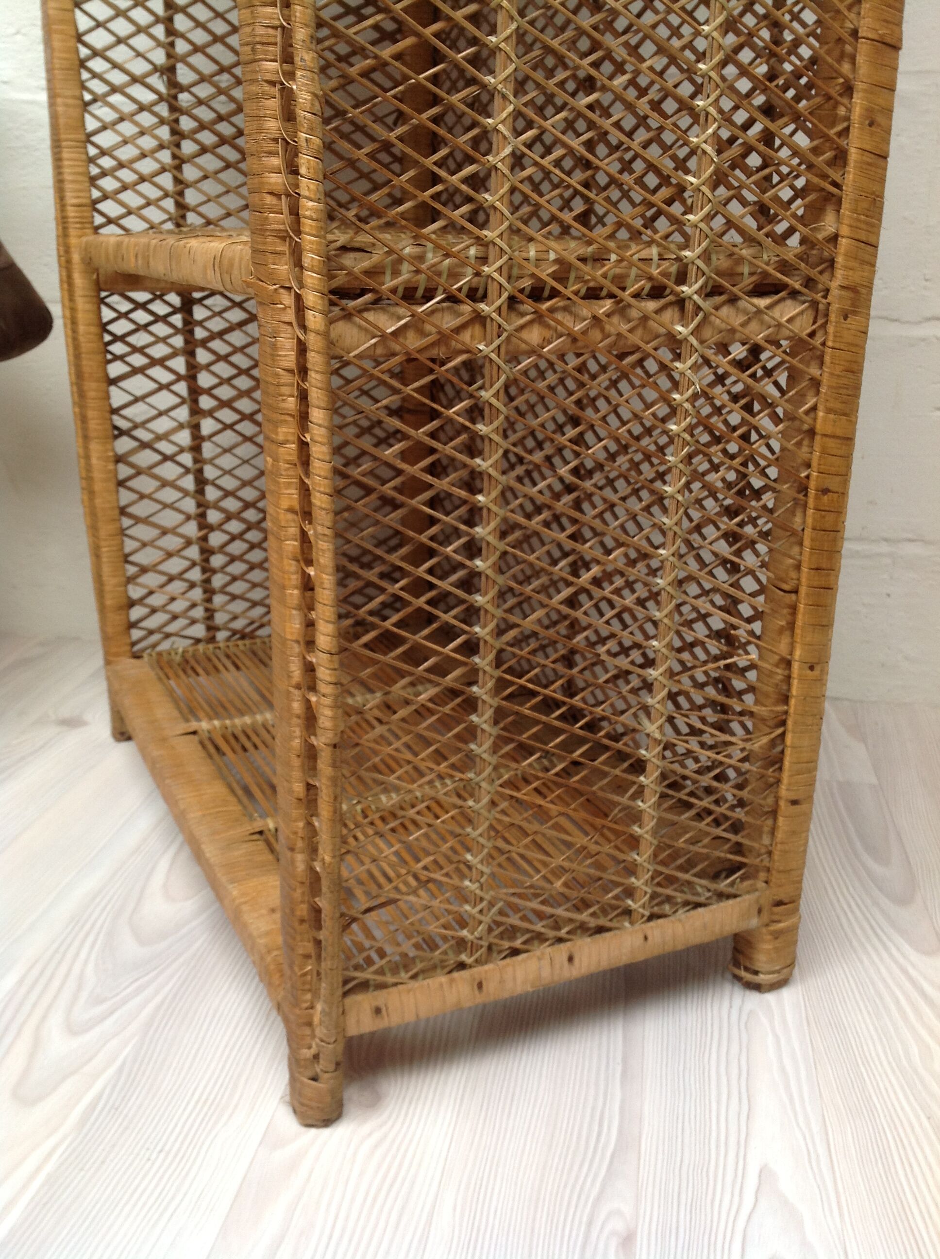 Vintage rattan shelf 1970s