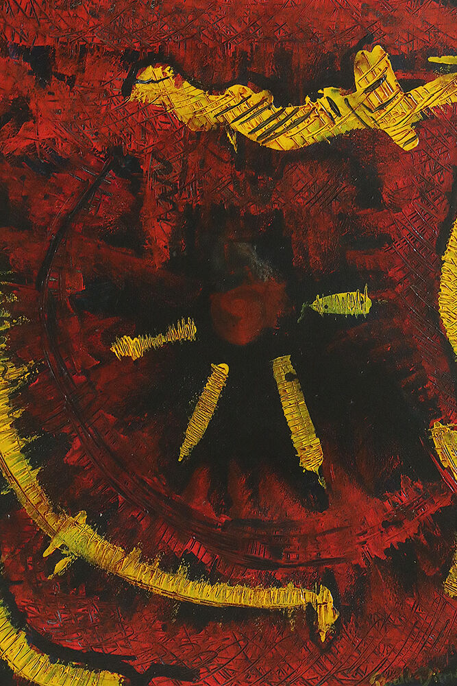 Roald Ditmer, Abstract Composition, oil paintings on canvas, 1999, framed