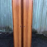 Vintage wardrobe and shelves with formica front doors and oak cp sides.