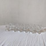 6 chicken shells transparent glass arcoroc france of the 70s