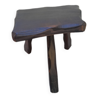 Tabouret tripode brutaliste vintage