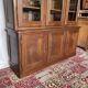 Large antique two-body library in solid oak – 3 glass doors