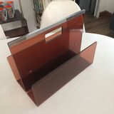 Magazine door Dumas Roche Bobois 70s vintage smoked plexiglass