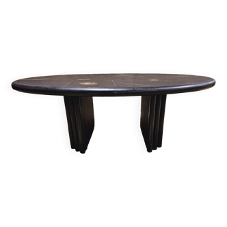 Oval coffee table Paul Kingma 1980