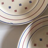 set of flat plates in lece of Lunéville 1960 décor Madeleine