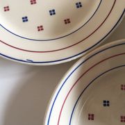 set of flat plates in lece of Lunéville 1960 décor Madeleine