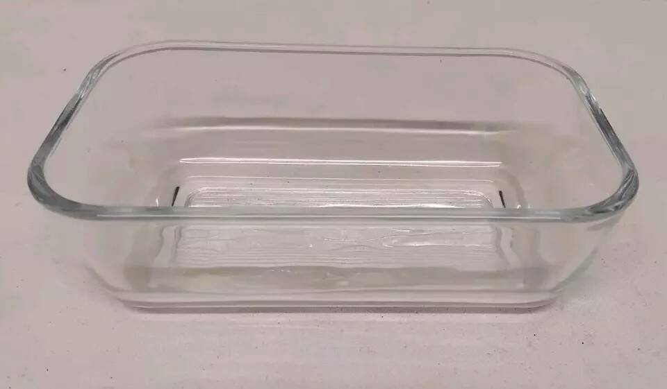 Vintage Cow Pattern Glass Butter Dish