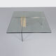 KW-1 glass and travertine coffee table by Hank Kwint for Metaform 1980s